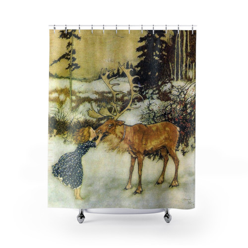 Gerda and the Reindeer Edmund Dulac Shower Curtains