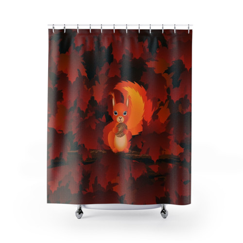 Autumn Squirrel Shower Curtain