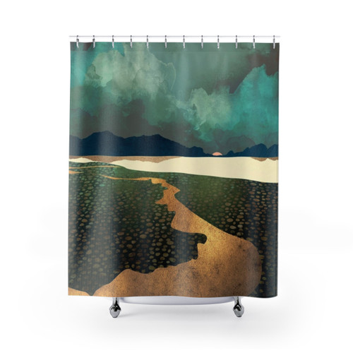 Distant Land Shower Curtains - Serene Nature-Inspired Design