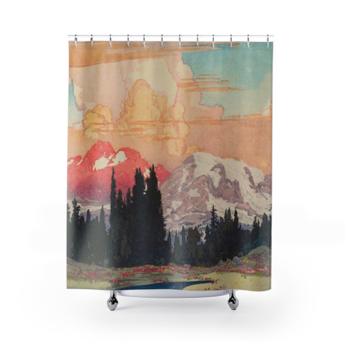 Nature Landscape Shower Curtains featuring Storms over Keiisino
