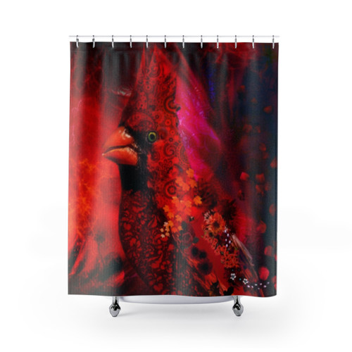 Red Cardinal Bird Shower Curtains