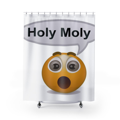 Emoji Shower Curtains with Holay Molay Meme Design
