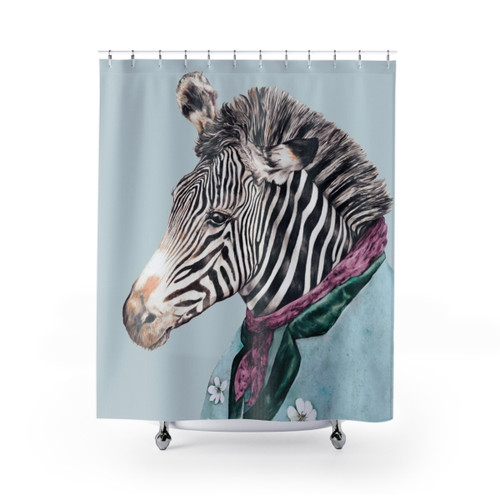 Vibrant Zebra Print Shower Curtains for Boho Bathroom Decor