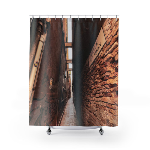 Venice Street Shower Curtains with Colorful Brick Walls