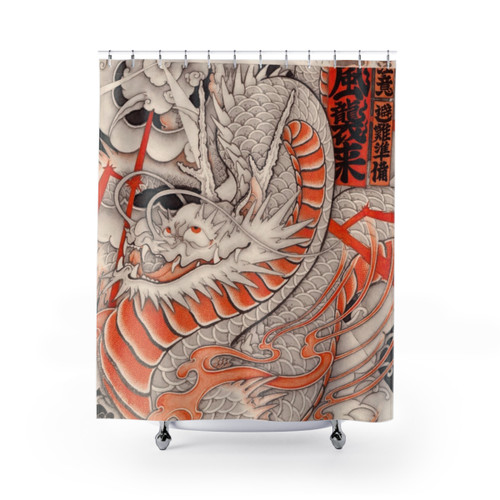 Japanese Tattoo Dragon Shower Curtain