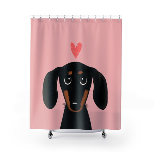 Cute cartoon dachshund shower curtain
