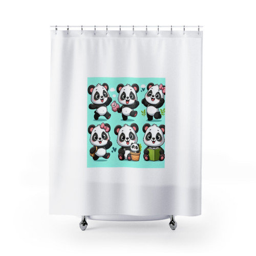 Cute panda bear shower curtain
