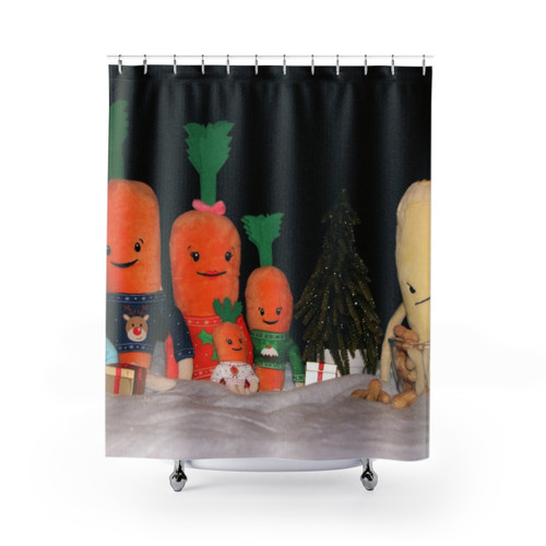Kevin the Carrot Family Shower Curtains