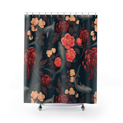 Botanical Shark Shower Curtains