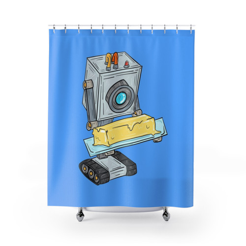 Butter Robot Themed Shower Curtain