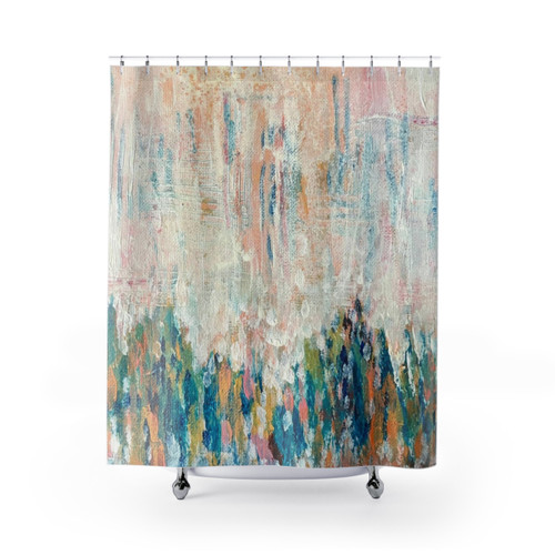 Raining Up Colorful Abstract Shower Curtain