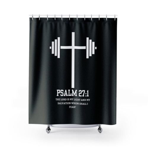 Gym Workout Shower Curtains with Motivational Bible Verses