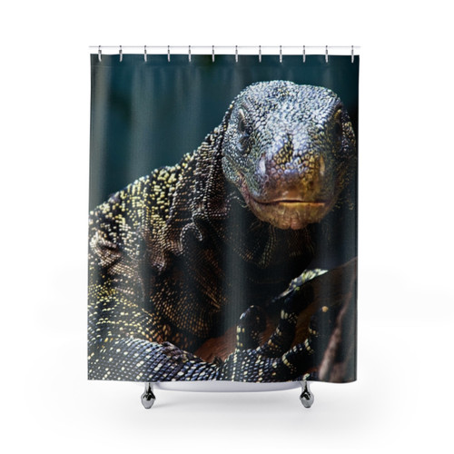 Crocodile Monitor Portrait Shower Curtain