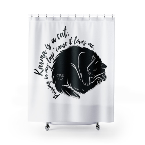 Karma Cat Shower Curtains