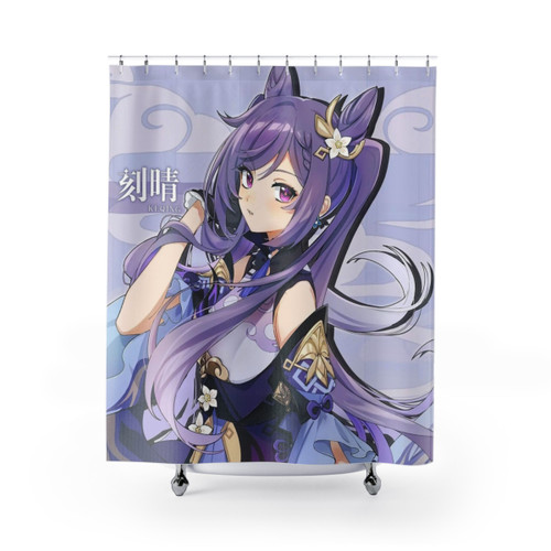 Genshin Impact Keqing Birthday Official Artwork 2020 Shower Curtain