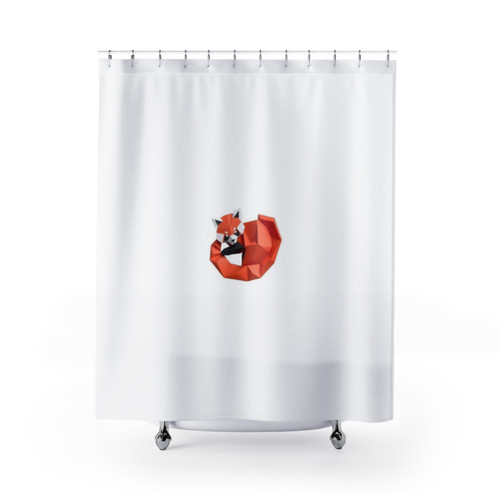 Red Panda Origami Shower Curtains