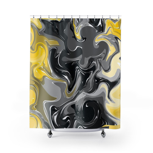 Colorful abstract shower curtains with modern retro design