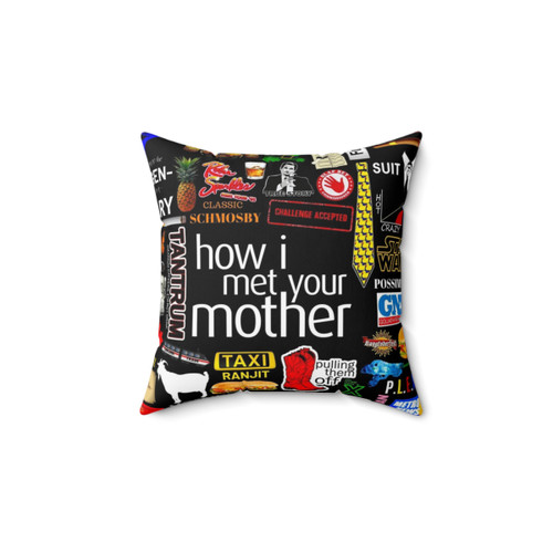 HIMYM Collage Iconographic Infographic Pillow