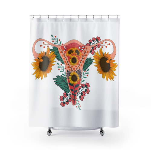 Sunflower Uterus Shower Curtain