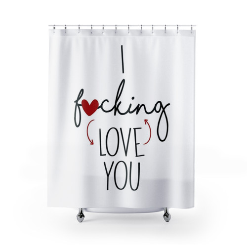 Funny Love Shower Curtains for Couples and Anniversary
