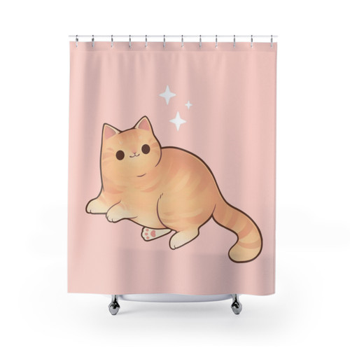 Chubby Kitty Shower Curtains