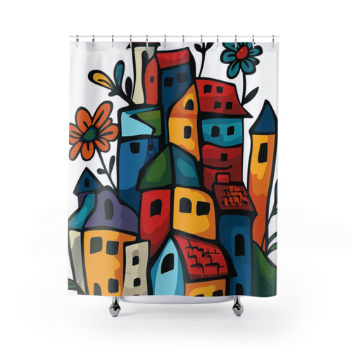 Colorful Neighborhood Shower Curtains