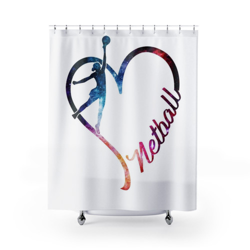 Galaxy Netball Heart Shower Curtains