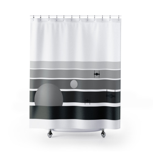 Sunset Black and White Shower Curtain