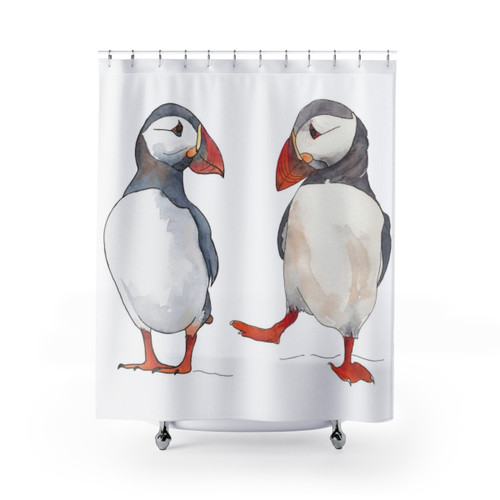 Puffin Friends Dancing Shower Curtain
