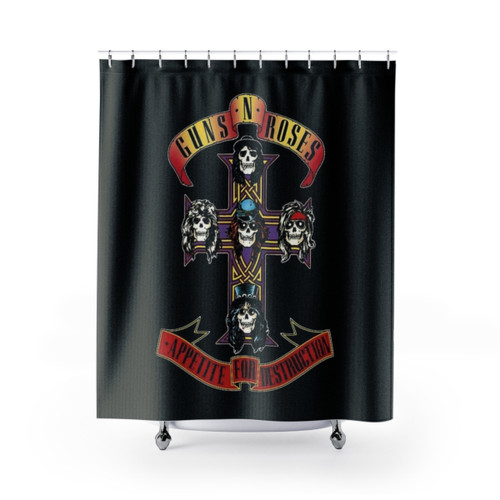 Classic Rock Band Themed Shower Curtain