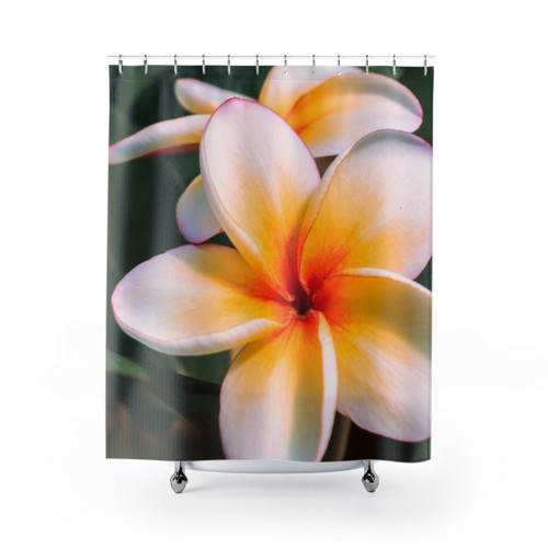 Tropical Plumeria Flower Shower Curtains