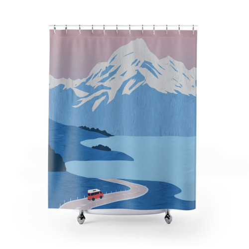 New Zealand Travel Poster Shower Curtains