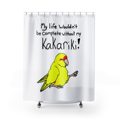 Kakariki Shower Curtain with Vibrant Tropical Design