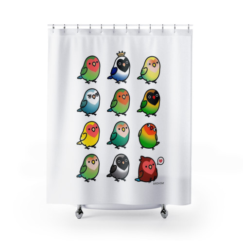 Chubby Lovebirds Shower Curtains - Unique Bird-Themed Home Decor