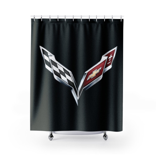 Best Corvette Emblem Shower Curtains