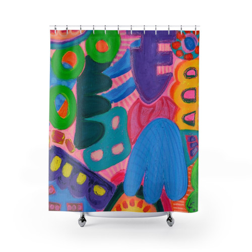 Colorful Seafood Basket Shower Curtains
