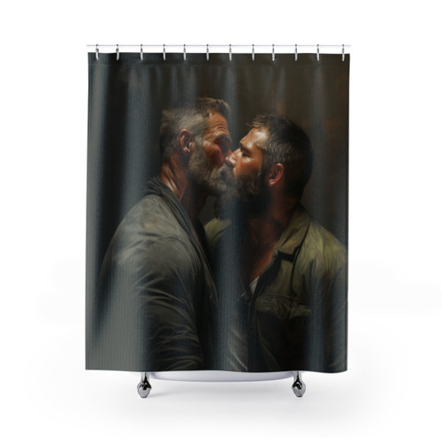 Muscle Bear Oil Painting Shower Curtain
