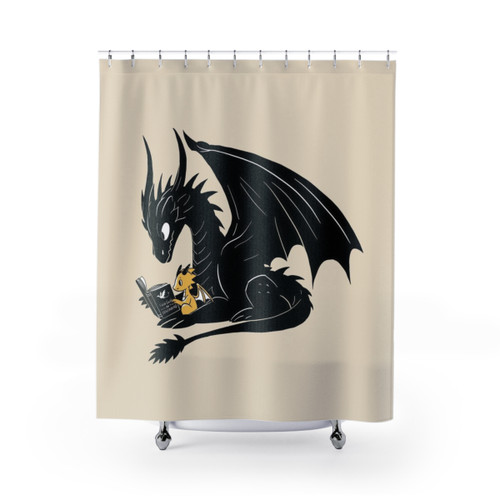 Fantasy Dragon Reading Shower Curtains
