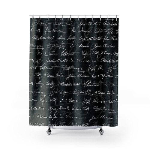 Literary Giants Pattern Shower Curtains for Bookworms
