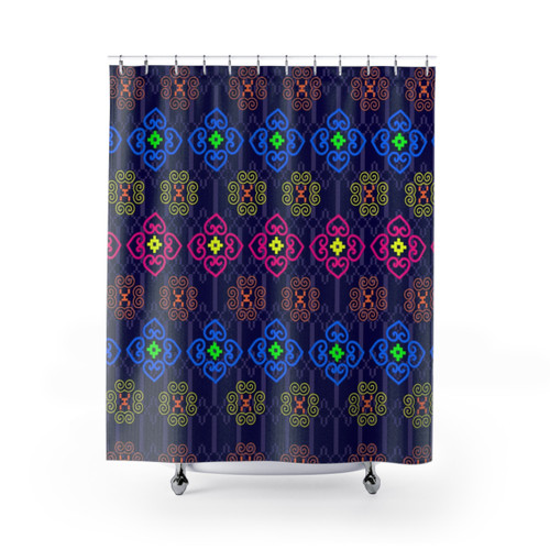 Hmong Tribal Shower Curtains with Vibrant Ethnic Patterns
