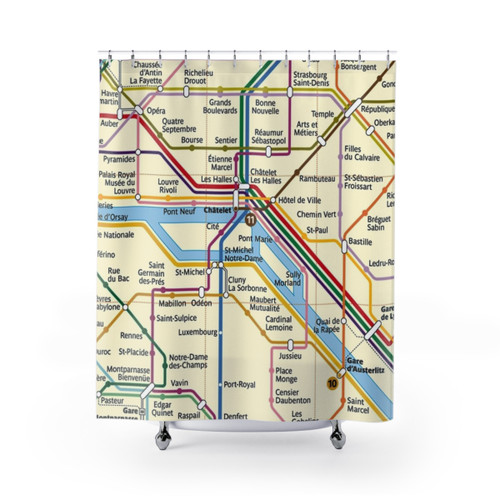 Paris Metro Map Shower Curtain