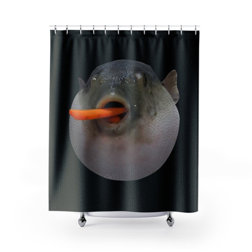 Puffer Fish Meme Shower Curtain