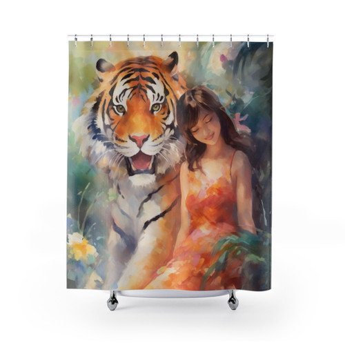 Happy Tiger Shower Curtain