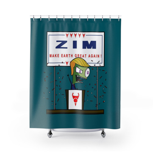 Invader Zim Shower Curtain featuring Zim and GIR