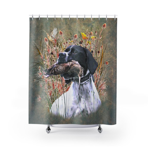 English Pointer Shower Curtains for Hunting and Home Decor
