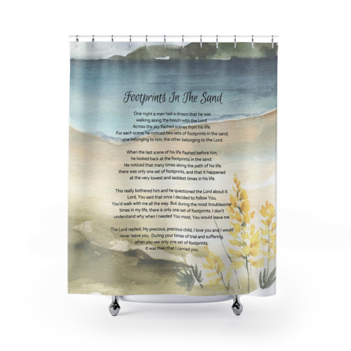 Footprints In The Sand Poem Shower Curtain