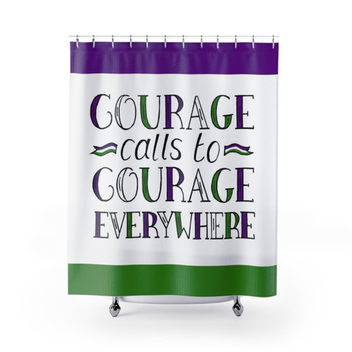 Suffragette Quote Shower Curtains - Courage Calls to Courage