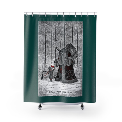 Krampus Christmas Shower Curtain