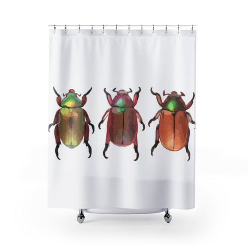Digital Christmas Beetle Shower Curtains