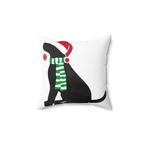 Christmas Black Lab Dog Pillow